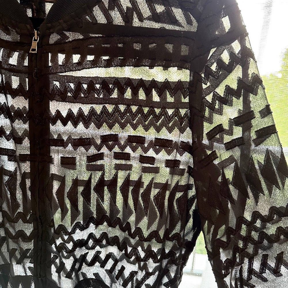 BCBGMaxAzria Kasen Sheer Bomber in Black